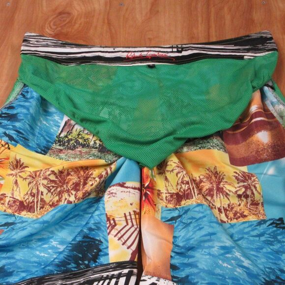ROBERT GRAHAM Hawaiian Swim Shorts Swim Trunks Size 40 Tropical AOP Board Shorts - Picture 14 of 16